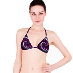 Fractal Background Swirl Art Skull Bikini Top