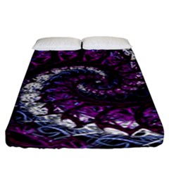 Fractal Background Swirl Art Skull Fitted Sheet (king Size) by Simbadda