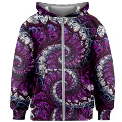 Fractal Background Swirl Art Skull Kids  Zipper Hoodie Without Drawstring