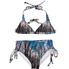 Winter Tree Park Sky Nature Kids  Classic Bikini Set by Simbadda