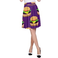 Burger Pattern A-line Skirt