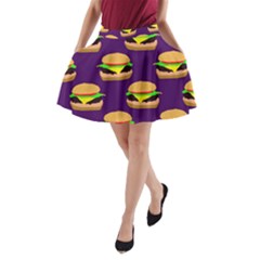 Burger Pattern A-line Pocket Skirt by bloomingvinedesign