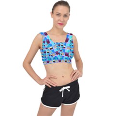 Cupcakes Pattern V-back Sports Bra