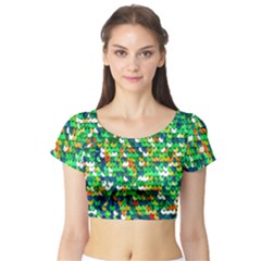 Funky Sequins Short Sleeve Crop Top by essentialimage