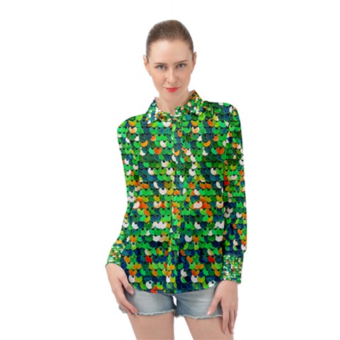 Funky Sequins Long Sleeve Chiffon Shirt by essentialimage