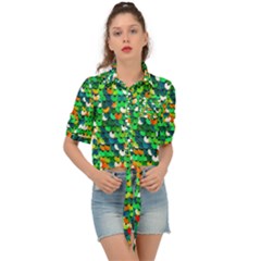 Funky Sequins Tie Front Shirt  by essentialimage