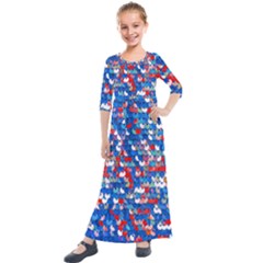 Funky Sequins Kids  Quarter Sleeve Maxi Dress by essentialimage