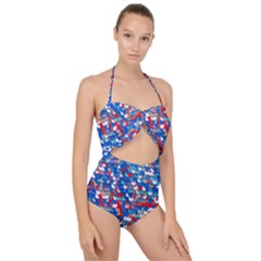 Funky Sequins Scallop Top Cut Out Swimsuit by essentialimage