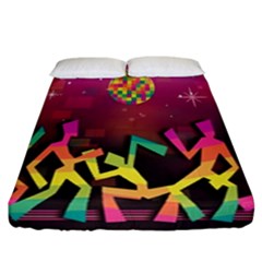 Dancing Colorful Disco Fitted Sheet (california King Size) by Bajindul