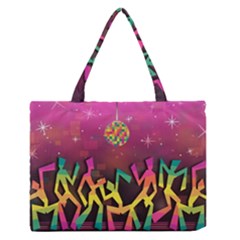 Dancing Colorful Disco Zipper Medium Tote Bag