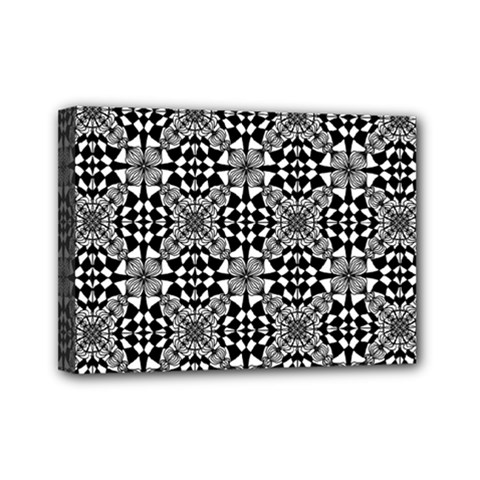 Fabric Geometric Shape Mini Canvas 7  X 5  (stretched) by HermanTelo