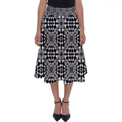 Fabric Geometric Shape Perfect Length Midi Skirt by HermanTelo