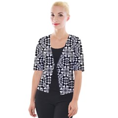 Fabric Geometric Shape Cropped Button Cardigan by HermanTelo