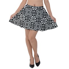 Fabric Geometric Shape Velvet Skater Skirt