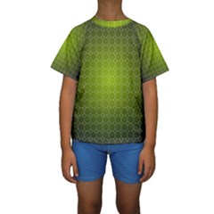 Hexagon Background Plaid Kids  Short Sleeve Swimwear by Mariart