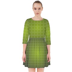 Hexagon Background Plaid Smock Dress