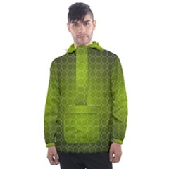 Hexagon Background Plaid Men s Front Pocket Pullover Windbreaker