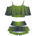 Hexagon Background Plaid Kids  Off Shoulder Skirt Bikini View2