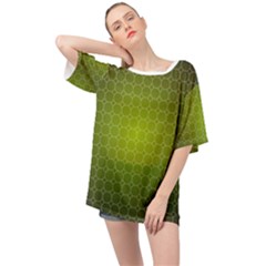 Hexagon Background Plaid Oversized Chiffon Top by Mariart