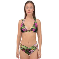 Summer Lantana W Bee Double Strap Halter Bikini Set by Riverwoman