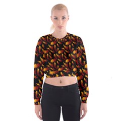 Abstract Flames Pattern Cropped Sweatshirt by bloomingvinedesign