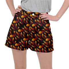 Abstract Flames Pattern Ripstop Shorts by bloomingvinedesign