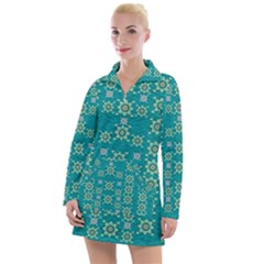 Rose Wreaths Decorative Floral Women s Long Sleeve Casual Dress by pepitasart