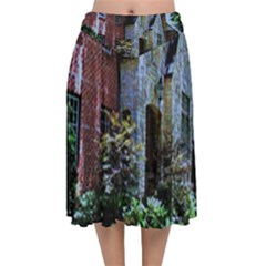 Hot Day In Dallas 7 Velvet Flared Midi Skirt by bestdesignintheworld