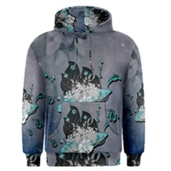 Sport, surfboard with flowers and fish Men s Pullover Hoodie
