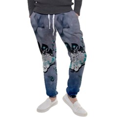 Sport, surfboard with flowers and fish Men s Jogger Sweatpants