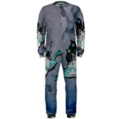 Sport, surfboard with flowers and fish OnePiece Jumpsuit (Men) 