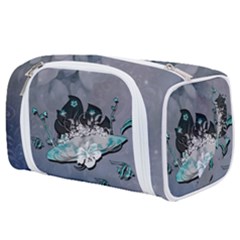 Sport, surfboard with flowers and fish Toiletries Pouch