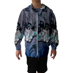 Sport, surfboard with flowers and fish Kids  Hooded Windbreaker