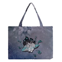 Sport, Surfboard With Flowers And Fish Medium Tote Bag by FantasyWorld7