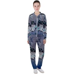 Sport, surfboard with flowers and fish Casual Jacket and Pants Set