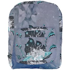Sport, surfboard with flowers and fish Full Print Backpack