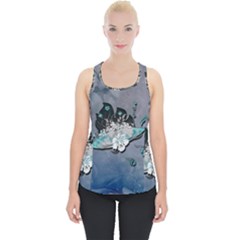 Sport, surfboard with flowers and fish Piece Up Tank Top