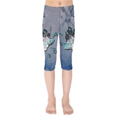 Sport, Surfboard With Flowers And Fish Kids  Capri Leggings  by FantasyWorld7