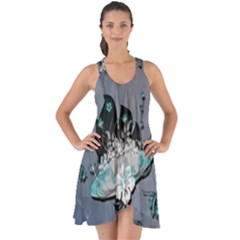 Sport, surfboard with flowers and fish Show Some Back Chiffon Dress