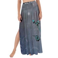 Sport, surfboard with flowers and fish Maxi Chiffon Tie-Up Sarong