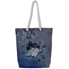 Sport, surfboard with flowers and fish Full Print Rope Handle Tote (Small)