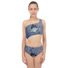 Sport, surfboard with flowers and fish Spliced Up Two Piece Swimsuit