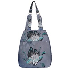 Sport, surfboard with flowers and fish Center Zip Backpack