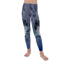 Sport, surfboard with flowers and fish Kids  Lightweight Velour Leggings