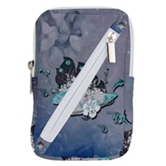 Sport, surfboard with flowers and fish Belt Pouch Bag (Small)