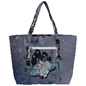 Sport, surfboard with flowers and fish Zip Up Canvas Bag View3