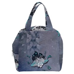 Sport, surfboard with flowers and fish Boxy Hand Bag