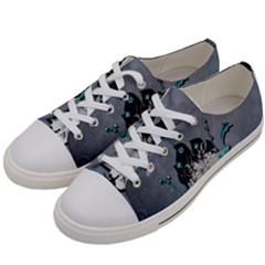 Sport, Surfboard With Flowers And Fish Women s Low Top Canvas Sneakers by FantasyWorld7