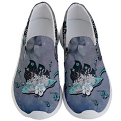 Sport, surfboard with flowers and fish Men s Lightweight Slip Ons