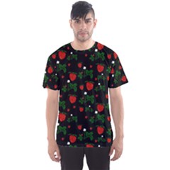 Strawberries Pattern Men s Sports Mesh Tee